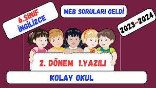 6 Sınıf İngilizce 2 Dönem 1 Ortak Yazılı  Bakanlık Soruları [upl. by Diella]