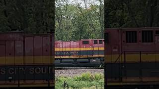 KCS Leader westbound sitting in Bertram Iowa [upl. by Giaimo160]