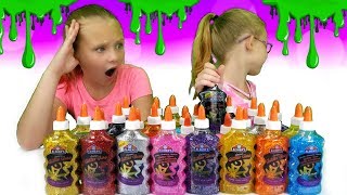 3 COLORS OF GLUE SLIME CHALLENGE [upl. by Niffirg349]