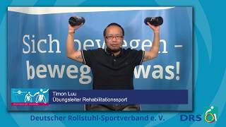 DRS HomeWorkout für Rollstuhlfahrerinnen  Teil 1 Fitnesstraining mit Gewichten [upl. by Nesnej]