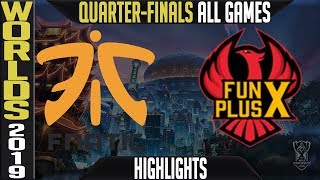 FNC vs FPX Highlights ALL GAMES  Worlds 2019 Quarter finals  Fnatic vs FunPlus Phoenix [upl. by Goodard]