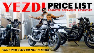 2022 All Yezdi Bike On Road Price List🔥 Scrambler Roadking amp Adventure 💥 Walkaround Detailed Review [upl. by Afaw903]