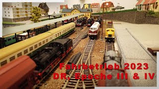 Fahrbetrieb 2023│DR Epoche III amp IV│Modellbahn TT│4K [upl. by Euqinad]