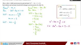 24 Membentuk Persamaan Kuadratik  Matematik Tambahan Tingkatan 4 [upl. by Saiasi]