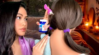 ASMR Mom Gives U Lice Check  Back Scratch amp Tracing Ur Sick🤒 Hair Play Scalp Scratching gum rp [upl. by Ave]