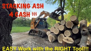 Tree Service wood  Stacking with the Skid Steer [upl. by Arak]