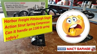 harbor Freight Pittsburgh Single Action Strut Spring Compressor is it safe to use on 1100 lbs spring [upl. by Shumway297]