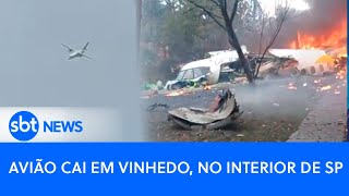 Avião cai em Vinhedo no interior de SP Aeronave fazia o trajeto entre Cascavel e Guarulhos [upl. by Vesta]