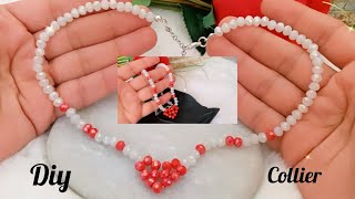 Tutoriel collier de perles comment faire un bijoux en perles cristal  élegant Beaded Necklace [upl. by Gaves]