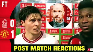 Victor Lindelof amp Andre Onana reaction and Ten Hag post match interview  Nottingham 01 Man Utd [upl. by Osei424]