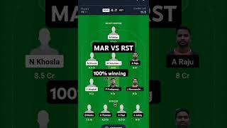 MAR VS RST ECS T10 Malta dream 11 winning guarantee [upl. by Wolpert655]