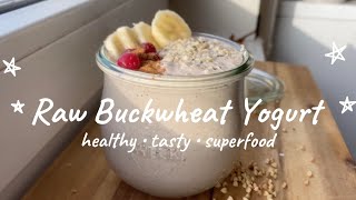 💚🌿Raw green buckwheat yogurt healthy tasty superfood breakfast Kid approved [upl. by Mattie335]