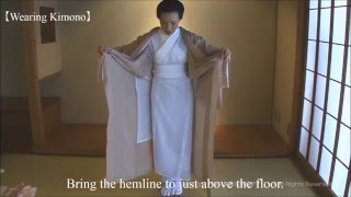 KITSUKE How to wear Kimono 【Part2】putting on Kimono [upl. by Nuriel508]