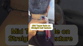 Mid Taper Fade Haircut amp Beard Line Up on straight hair texture  Highlight Clips Mobile Barber [upl. by Sikorski]