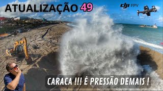 Atualização 49  Engorda da Praia de Ponta Negra  EXATO MOMENTO QUANDO COMEÇA A JORRAR A AREIA [upl. by Lennaj]