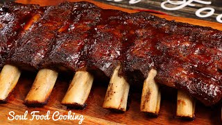 Oven Baked BBQ Beef Ribs Recipe  How to Make Ribs in the Oven [upl. by Yarg]