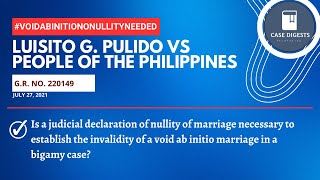 Luisito Pulido vs People of the Philippines GR 220149  Case digest [upl. by Noxas792]