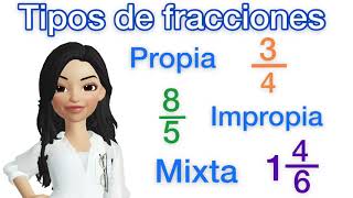 Tipos de fracciones  Fracciones propias impropias y mixtas [upl. by Lepper]