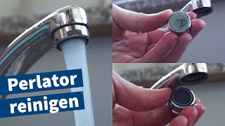 Wasserhahn Sieb entkalken Perlator Strahlregler Luftsprudler Mischdüse reinigen – Anleitung [upl. by Irollam958]