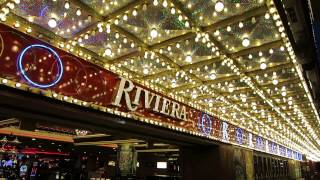 The Riviera Las Vegas Hotel Casino Exterior Neon 1 [upl. by Dosia]