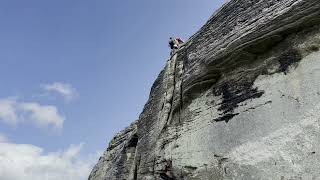 Tigers Wall HVS 5a   Bowden Doors Northumberland Crag Classic [upl. by Eneg890]