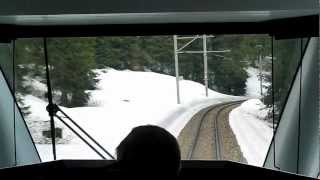 Führerstandsmitfahrt Arosa  Chur HD [upl. by Adnawak458]