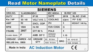 Motor Nameplate Details Explained  How to Read Electric Motor nameplate TheElectricalGuy [upl. by Senga]