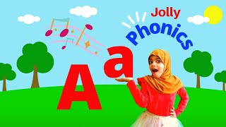 Jolly Phonic song of A  Phonics song for kids I alphabets sounds  actions letter sounds ABC song [upl. by Trudey749]