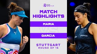 Tatjana Maria vs Caroline Garcia  2023 Stuttgart Round of 16  WTA Match Highlights [upl. by Strickman]