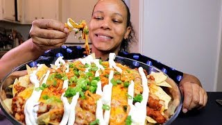 CHEESY CHILI CHEESE NACHOS MUKBANG [upl. by Filahk]