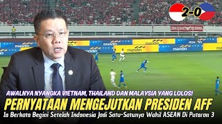 🔴GEGERKAN ASEAN  Pernyataan Mengejutkan Presiden AFF Usai INDONESIA Lolos Ke Putaran 3  Ia Nyangka [upl. by Ruyle]