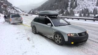 Allroad pulls Pathfinder out of snow bank [upl. by Nyrroc91]