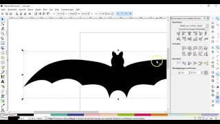 InkscapeTutorial eine Fledermaus als Plottervorlage erstellen [upl. by Inahc]