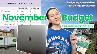 NOVEMBER BUDGET 💸 My Spreadsheet and how I Budget as a Film amp TV Freelancer [upl. by Aisyat]