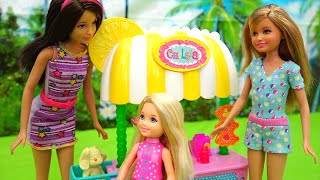 Barbie  Chelseas Lemonade Stand  Toys and Dolls Fun for Kids with Barbie and Her Sisters [upl. by Eidnim]