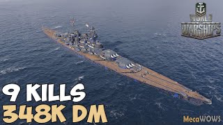 World of WarShips  Grosser Kurfürst  9 KILLS  348K Damage  Replay Gameplay 4K 60 fps [upl. by Iret]