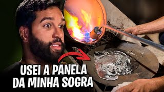 USEI A PANELA DA MINHA SOGRA PRA DERRETER O CHUMBO QUE VAI NO NOSSO PORTÃO 😬 [upl. by Davis]