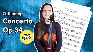 Rieding Concerto Op 34 2 Movement Violin Tutorial [upl. by Naleek]