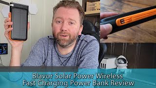 VERY COOL Blavor Solar Power and Qi Wireless Charging Power Bank Review [upl. by Mcilroy]