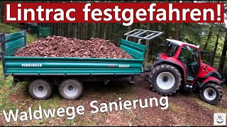 Lintrac 90 festgefahren Steine holen und Wege Sanierung mit Fendt 312 Vario  Pühringer  Öhler [upl. by Lenahs]