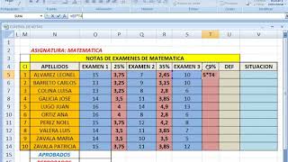 Excel Control de Notas con Porcentajes [upl. by Ttekcirc]