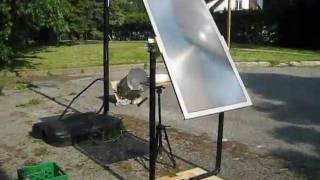 Fresnel lens solar cooker using TV lens [upl. by Ytteb]