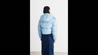 TOMMY HILFIGER ALASKA PUFFER Down Jacket Hooded Shiny Westside Blue Women  Zalando [upl. by Esinwahs]