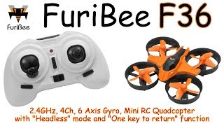 FuriBee F36 24GHz 4Ch 6 Axis Mini RC Quadcopter with Headless and One key to return RTF [upl. by Knoll]