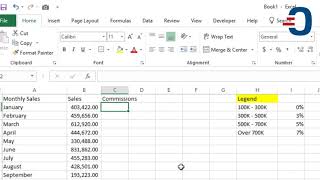 How to calculate Sales Commissions with Excel IFS Function [upl. by Martina]