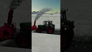 SNOW PLOWING with Tractor  Farming Simulator 22 [upl. by Yrrep]