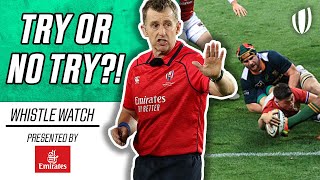 Louis Rees Zammit vs South Africa legal or illegal try  Whistle Watch with Nigel Owens [upl. by Drarreg13]