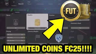 FC 25 UNLIMITED COIN GLITCH IN ULTIMATE TEAM  FC 25 SNIPING FILTER amp TRADING [upl. by Luing]