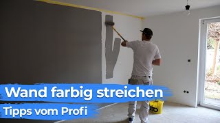 Wand perfekt FARBIG streichen  Tipps zum selbst machen [upl. by Enytsirhc545]