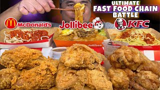 JOLLIBEE MCDO KFC MUKBANG Fried Chicken Palabok amp Spaghetti PINOY MUKBANG [upl. by Esiole124]